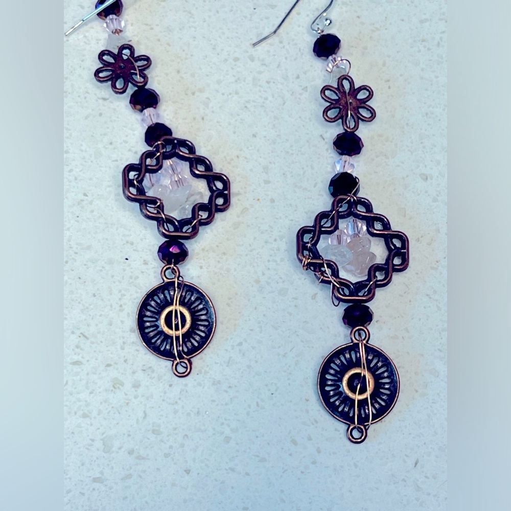 Vintage handmade beaded earrings